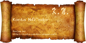 Konta Nándor névjegykártya